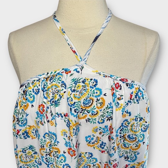 ❄️3/$18 NEW‼️CES FEMME Boho Colorful Print Mini Halter‎ Dress, Medium - Picture 2 of 8